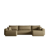 ECKSOFA Mit Schlaffunktion Und Bettkasten U-form CAPRI Verita Hellbraun - Hellbraun, Holz/Textil (145/362cm) - Kaiser Möbel