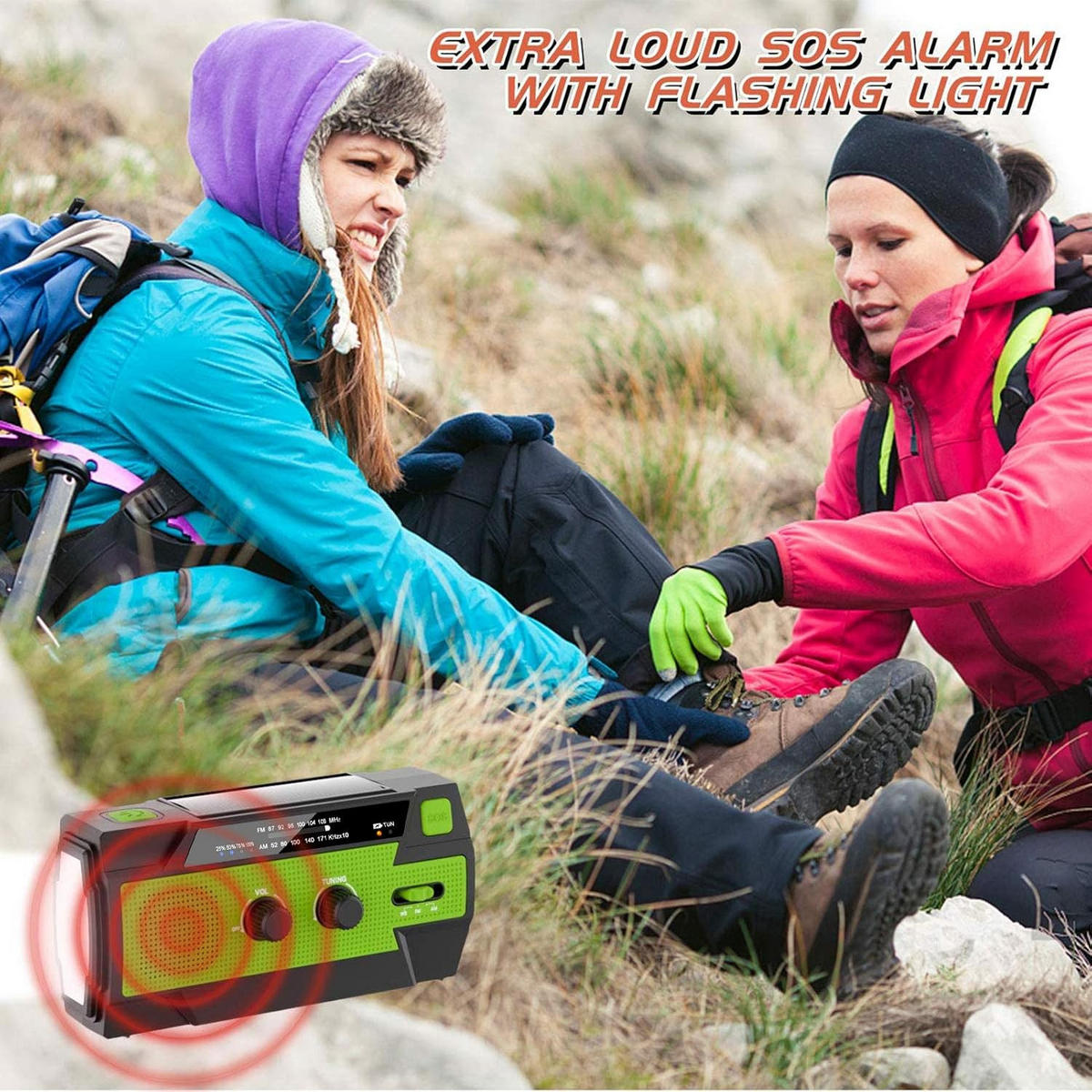 RADIO – FM/AM – 4000-mAh-Akku / LED-Taschenlampe – Grün - Grün, Kunststoff (20.2/9.8/7.2cm)
