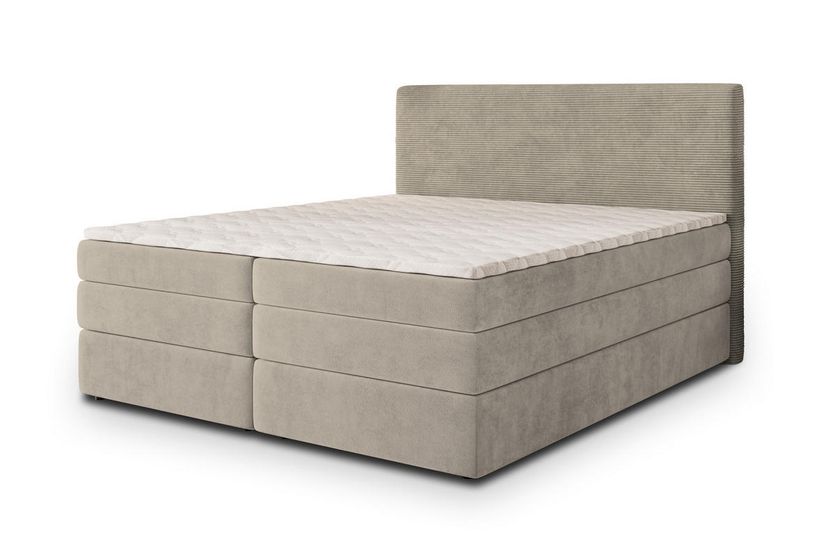 POSTEL BOXSPRING MATERN 140x200 cm, s matrací a úložným prostorem, béžová - béžová, kompozitní dřevo/textil (140/200cm) - MASSENO