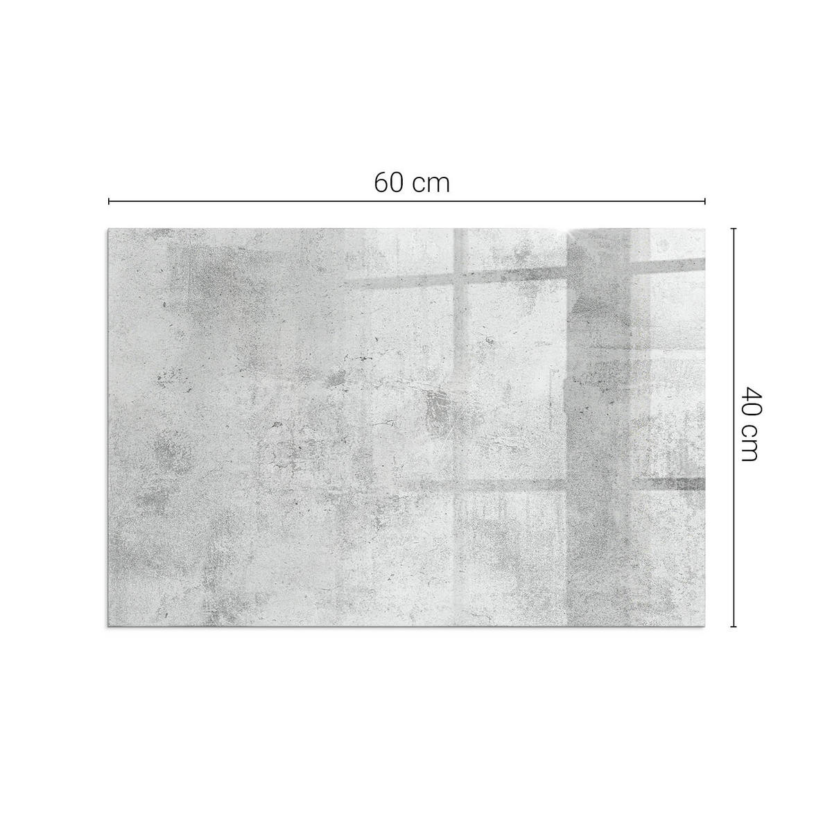 GLASPLATTE für Kamin 60x40 cm - Grau, Glas (60/40/0.4cm) - TULUP