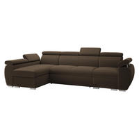 ECKSOFA Boston LCP, Seite: Links LCP+2R+1P(65) - Silberfarben/Braun, Holz/Textil (320/170cm) - MIRJAN24