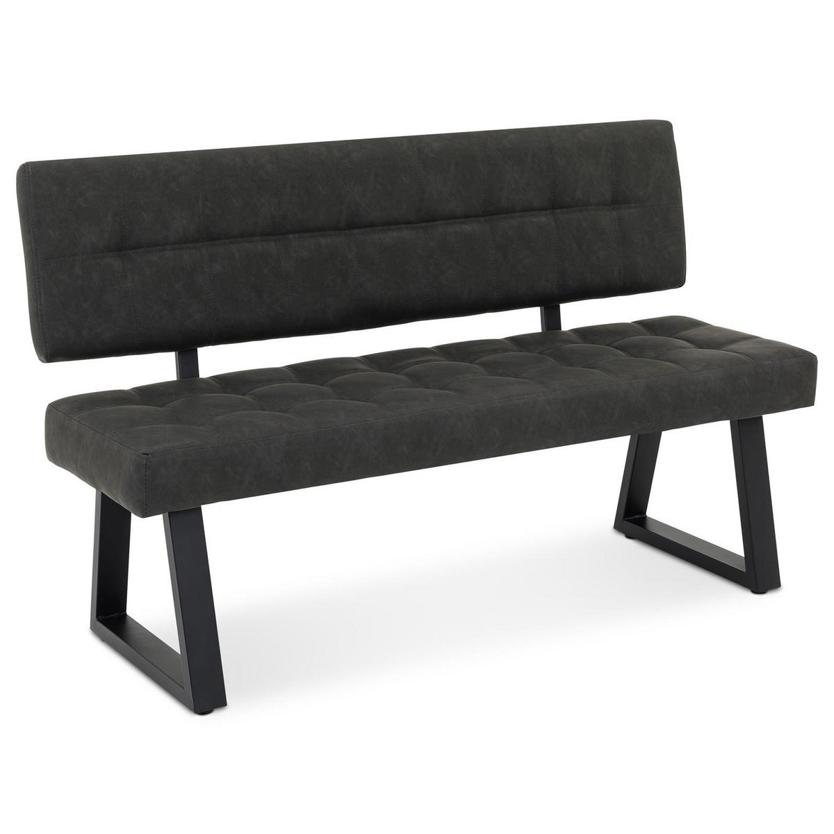 ESSZIMMERBANK KORSI schwarz - Schwarz, Textil/Metall (140/87/56cm) - IDIMEX