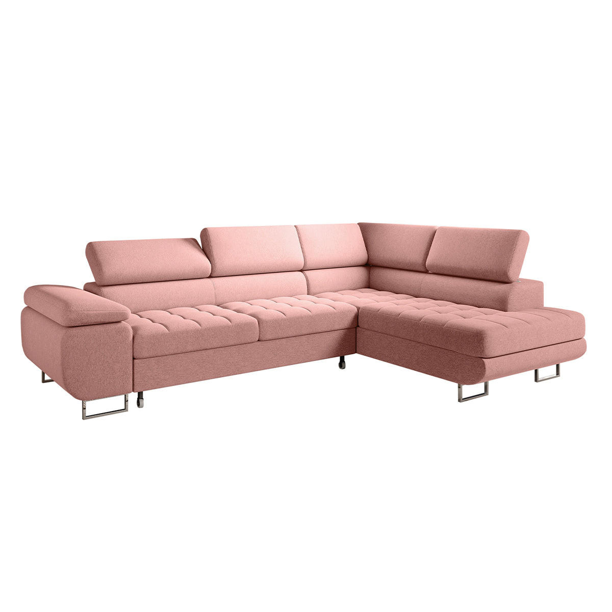 ECKSOFA Eden 4 Sitzplätze Korallenrosa - Pink, Holzwerkstoff (271/201cm) - Petits-meubles