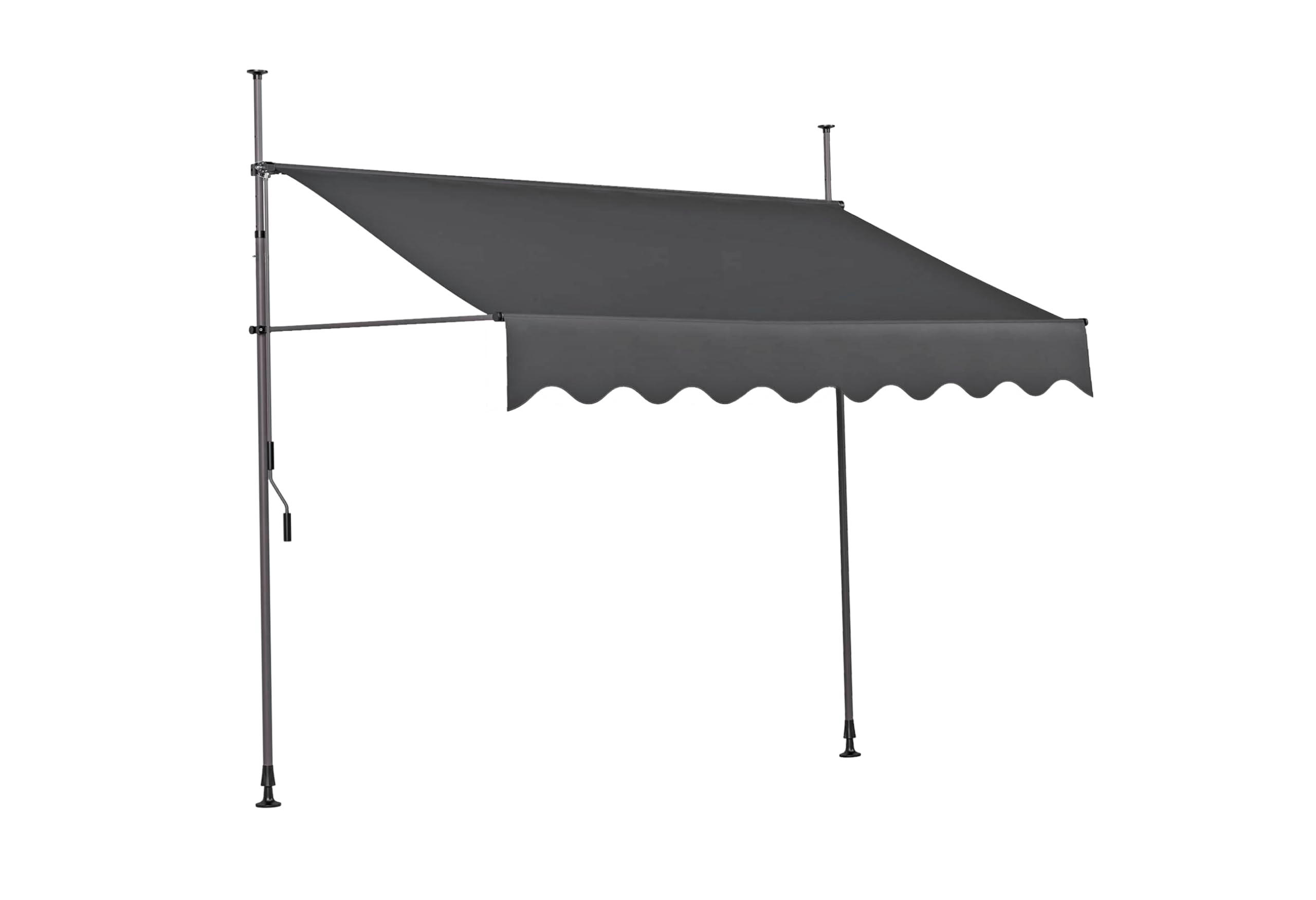 KLEMMMARKISE Schrabo 350cm Ohne Bohren Höhenverstellbar Anthrazit - Anthrazit, Kunststoff (350/309/120cm) - DELUKE