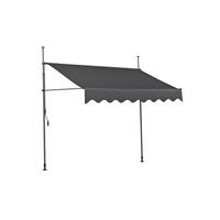 KLEMMMARKISE Schrabo 350cm Ohne Bohren Höhenverstellbar Anthrazit - Anthrazit, Kunststoff (350/309/120cm) - DELUKE