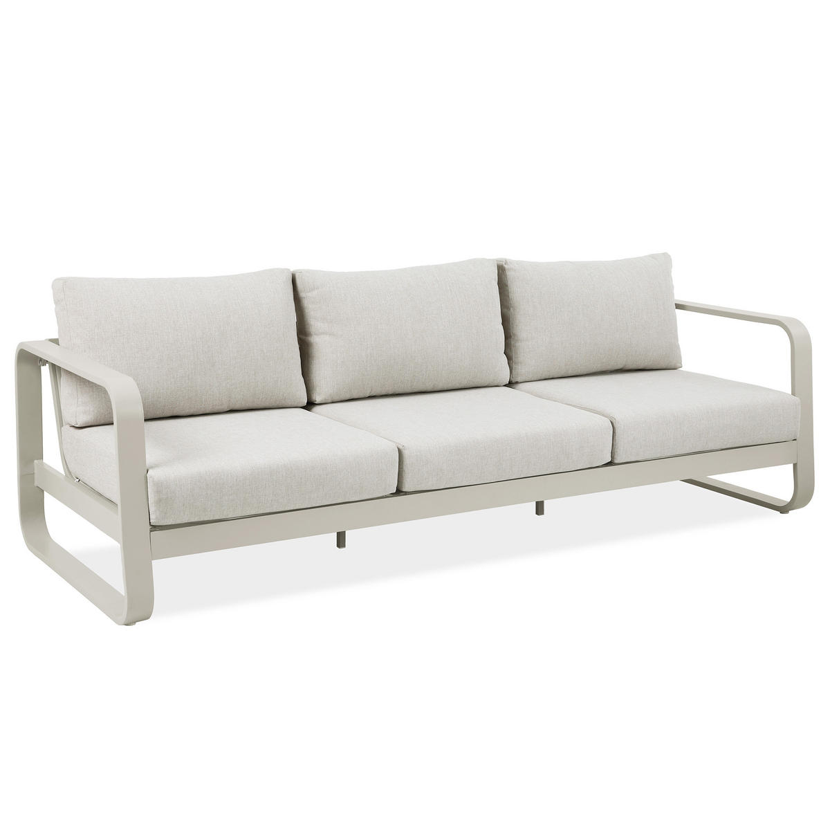 GARTENSET Selene mit Sofas Sessel und Kaffeetisch, für 5 Personen, Metallbeine, Beige - Beige, Metall - Beautysofa