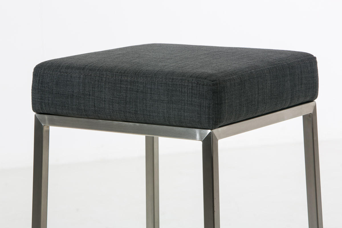 BARHOCKER 2er Set Bidan Stoff Dunkelgrau - Dunkelgrau, Textil (37/80/37cm) - DELUKE