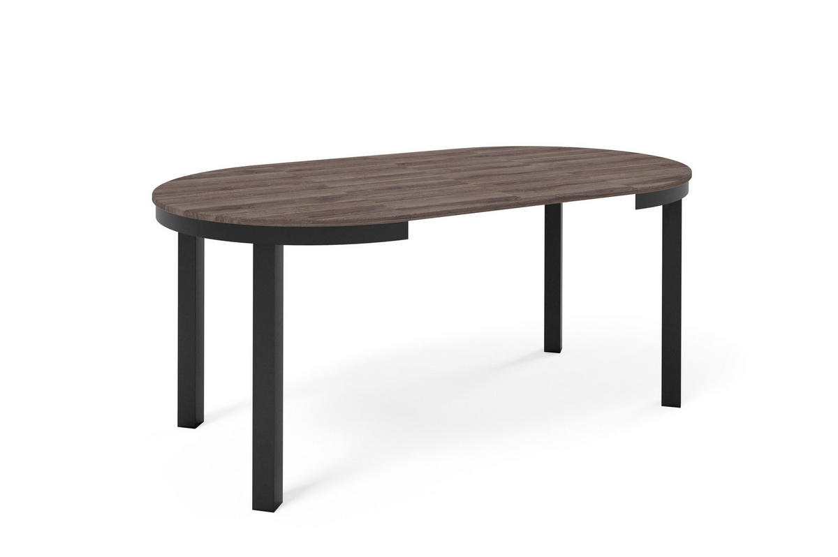 ESSTISCH BERNARDIN - Anthrazit/Schwarz, Holzwerkstoff/Metall (100/100/76cm) - Meblini
