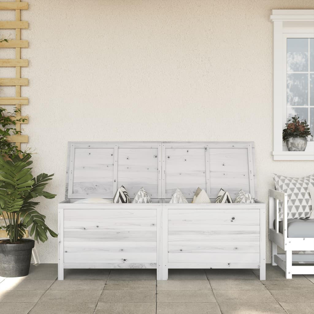 GARTENTRUHE Weiß 150x50x56,5 cm Massivholz Tanne - Weiß, Holzwerkstoff (150/56.5/50cm) - furnicato