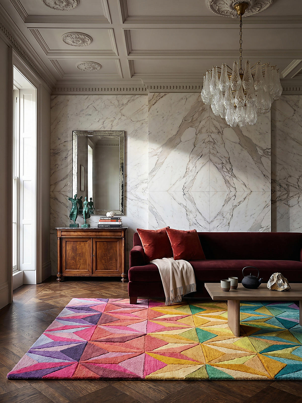WOLLTEPPICH DERWENT, geometrisch, Florhöhe 10 mm, Bunt, 200 x 290 cm - Multicolor, Textil (200/290cm) - KADIMA DESIGN