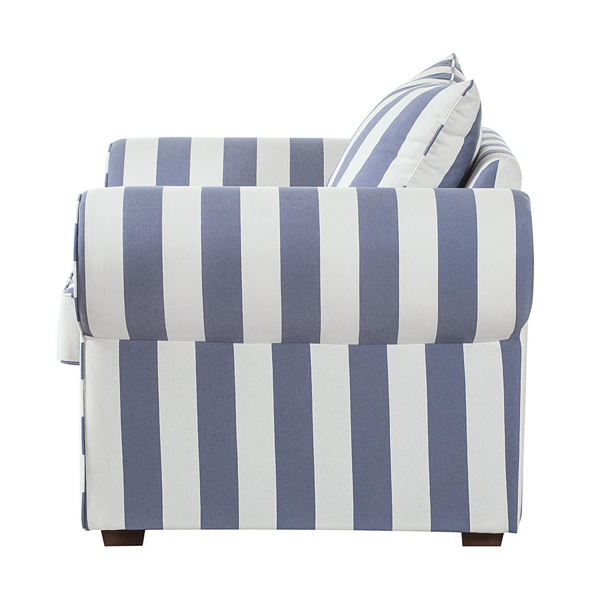 SESSEL - Webstoff - Blau gestreift - Blau, Holz/Textil (130/88/88cm) - home24