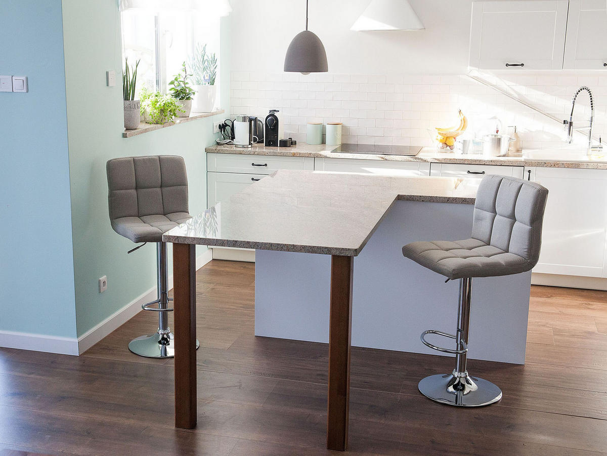 BARHOCKER 2er-Set Polsterbezug Beige Marion - Beige, Textil/Metall (45/114/39cm) - Beliani