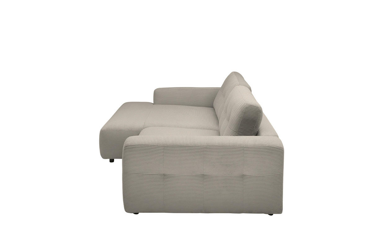 ECKSOFA XL MIKA Grau Cord - Greige/Schwarz, Kunststoff/Textil (296/167cm) - KAWOLA