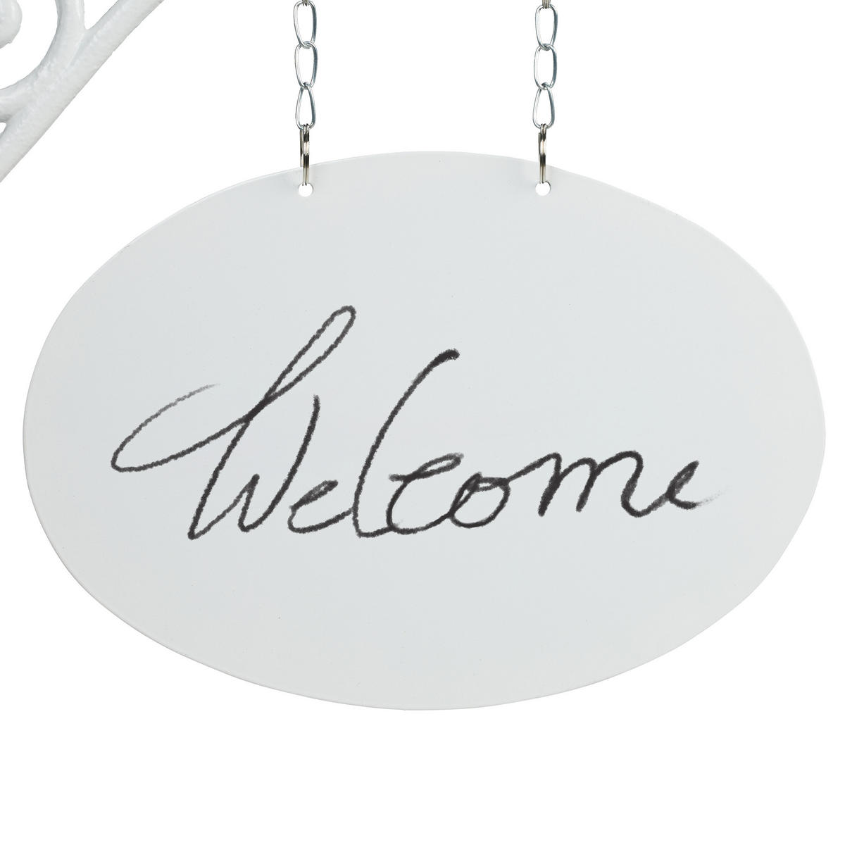 WANDSCHILD - Weiß, Metall (43/36/3cm) - Relaxdays