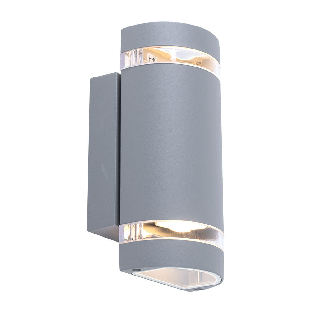 LED AUSSEN-WANDLEUCHTE Grau Metall - Grau, Glas (6.5/23.5/11cm)