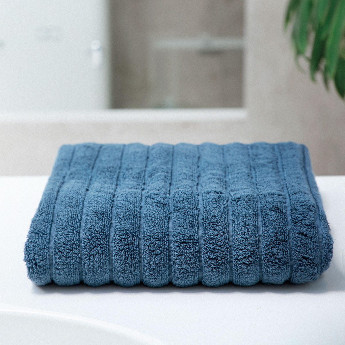 BADETUCH Astri blau 70/130 cm - Blau, Textil (70/130cm) - Homla