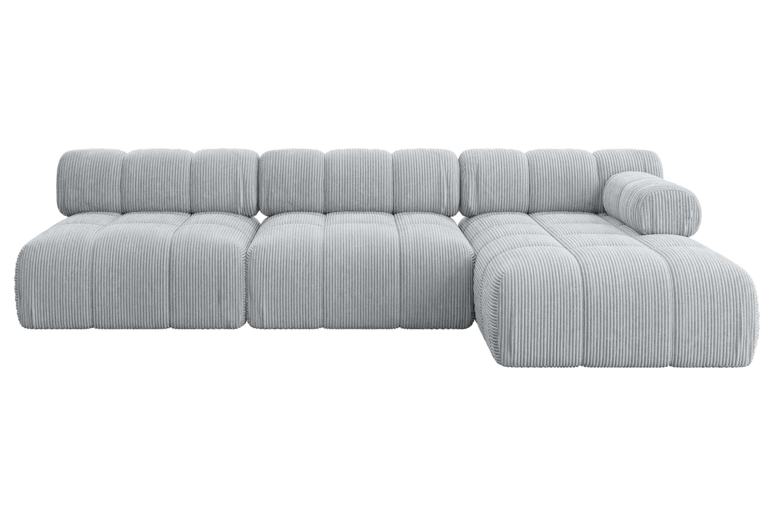ECKSOFA modulares Sofa Razon-L2 - 285x160x70 cm Grau Cord - Grau, Holzwerkstoff/Textil (285/160cm) - ALTDECOR