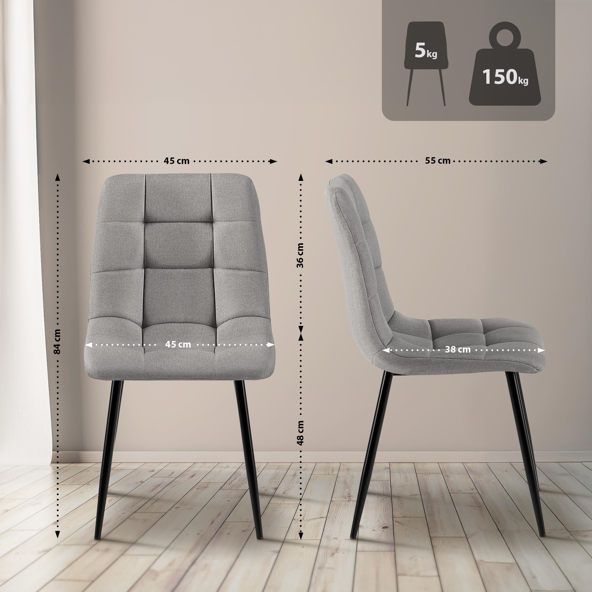 Thumbnail - CLP Stuhl, Hellgrau, Textil, 45x84x55 cm, Esszimmer, Stühle, Esszimmerstühle, Vierfußstühle