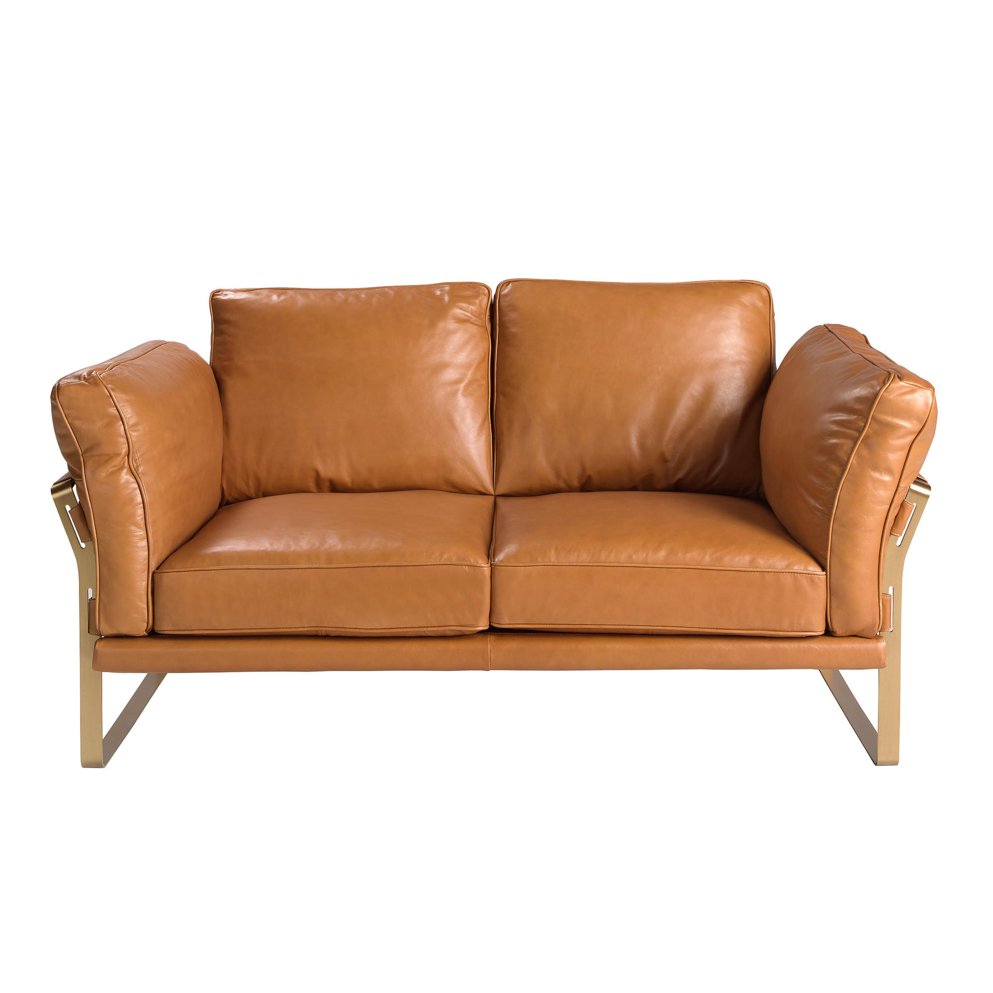 SOFA Klassisch Kamel Gold 160/90/84 - Braun, Leder (160/84/90cm) - ANGEL CERDA