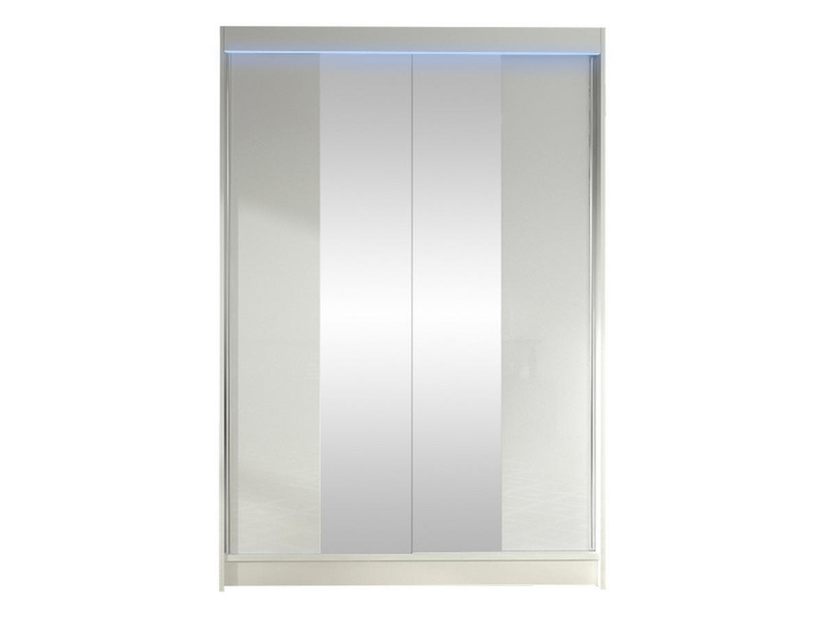 SCHWEBETÜRENSCHRANK Lino II mit RGB LED Beleuchtung - Weiß, Holzwerkstoff/Metall (120/200/58cm) - MIRJAN24