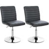 DREHSTUHL 2er Set Lederlook grau - Chromfarben/Grau, Textil/Metall (44/81/60cm) - CLP