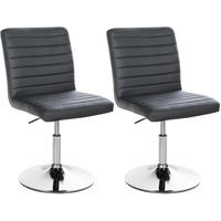 DREHSTUHL 2er Set Lederlook grau - Chromfarben/Grau, Textil/Metall (44/81/60cm) - CLP