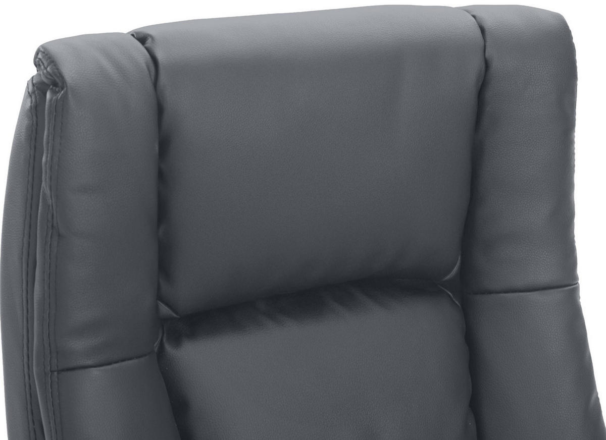 CHEFSESSEL Lederlook Grau - Schwarz/Grau, Kunststoff/Textil (66/106/70cm) - CLP