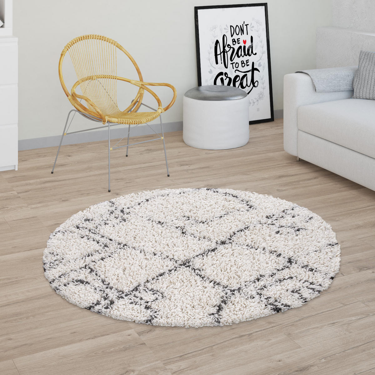 HOCHFLORTEPPICH 200/200 cm Kalmar 448 - Anthrazit, Textil (200/200cm) - Paco Home