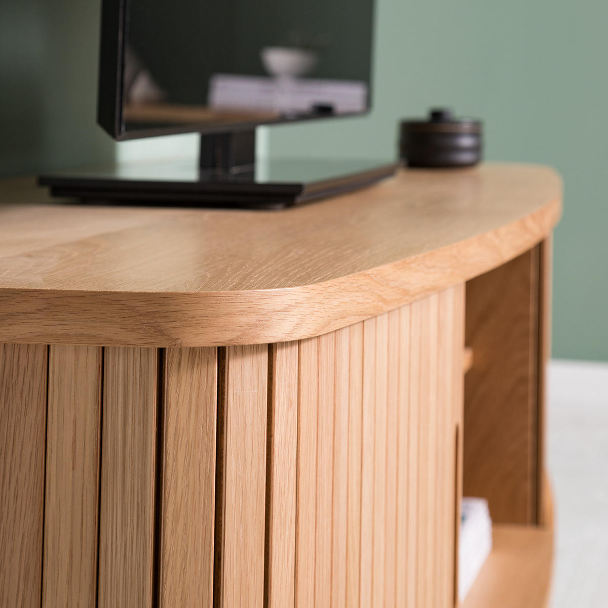 TV-LOWBOARD - Echtholzfurnier - Eichefarben, Holzwerkstoff (160/53/50cm) - home24