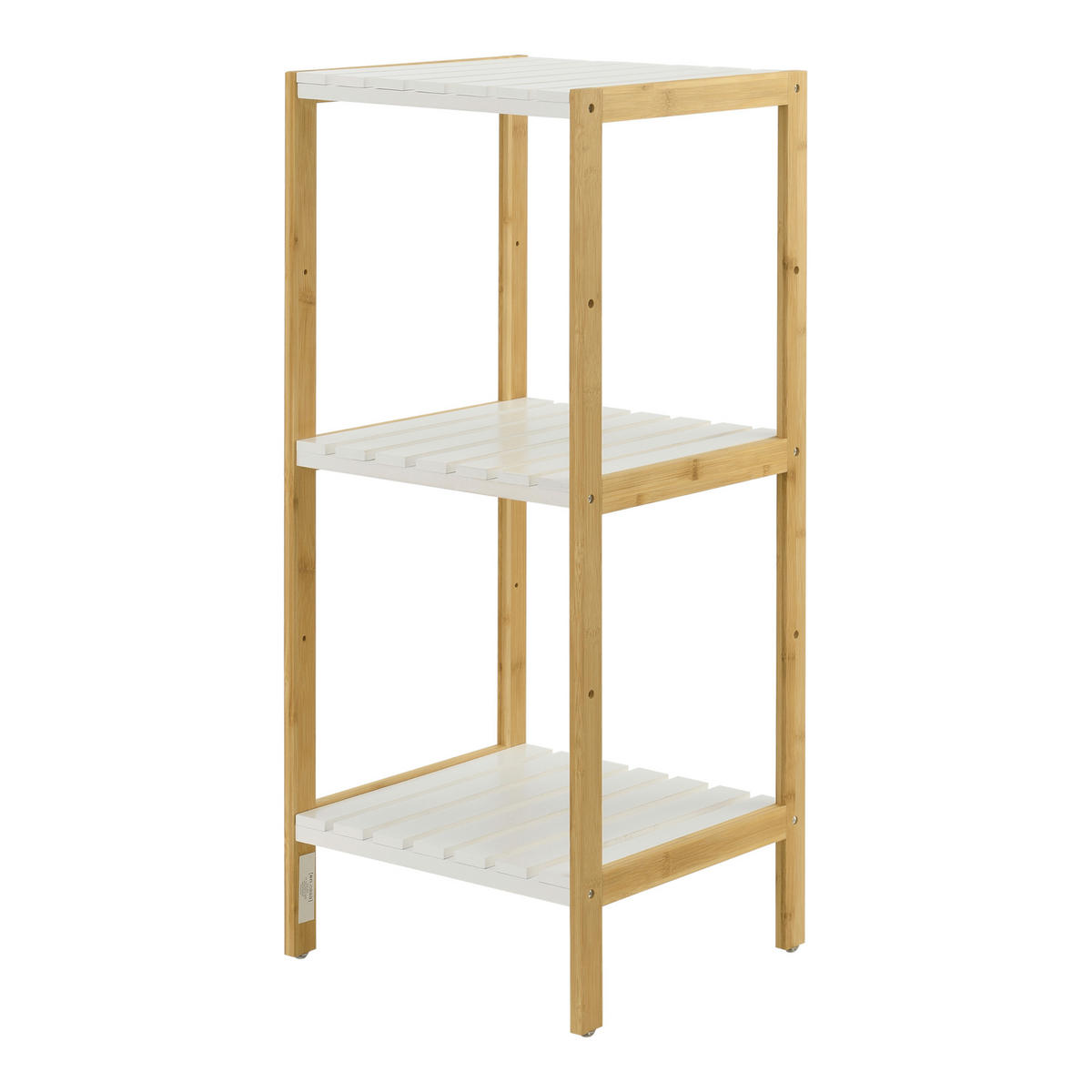BADEZIMMERREGAL Balsfjord - Naturfarben/Weiß, Holz (33/80/34cm) - [en.casa]