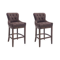 BARHOCKER 2er Set Stoff Braun - Braun, Holz/Textil (55/109/57cm) - CLP