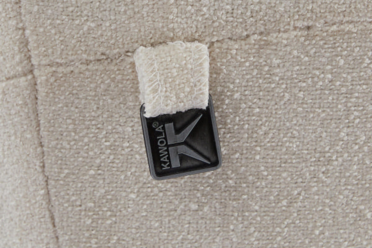 DESIGNSOFA GARBO Cremeweiß Webstoff - Creme/Schwarz, Textil/Metall (280/92/158cm) - KAWOLA