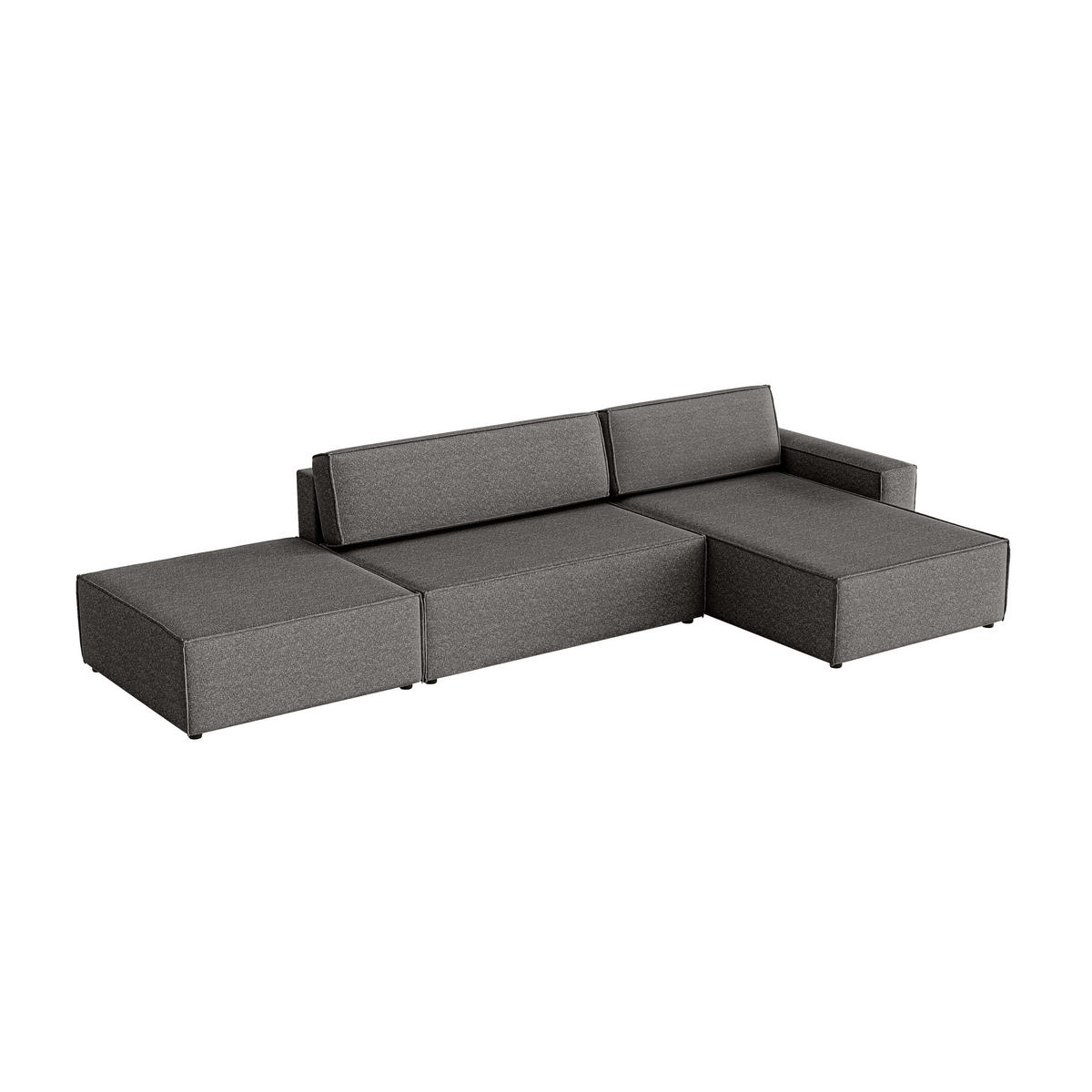 ECKSOFA Lummo La mit Schlaffunktion, Graphit - Graphitfarben, Textil (363/185cm) - Fedve