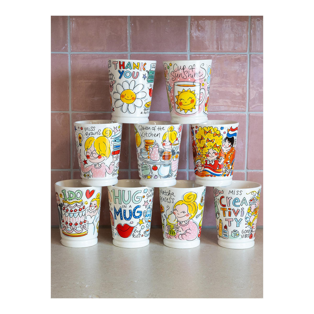 MAZAGRAN-BECHER Tasse voller Sonnenschein in Bunt - 500 ml - Multicolor, Keramik (0.5L) - Blond Amsterdam
