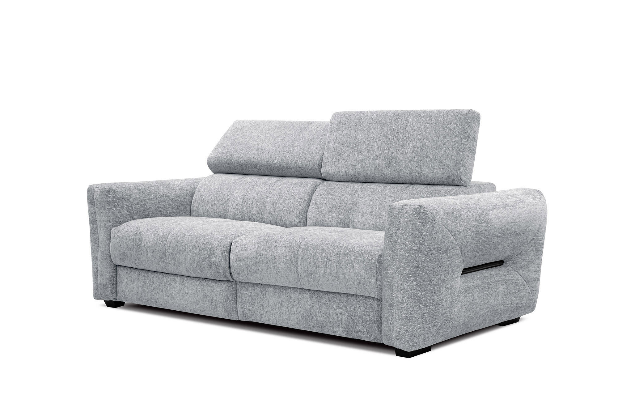 SOFA CALVERA 3-Sitzer mit 1 Relaxfunktion, hellgrau - Hellgrau, Holzwerkstoff/Textil (204/79/106cm) - Courtois Laville