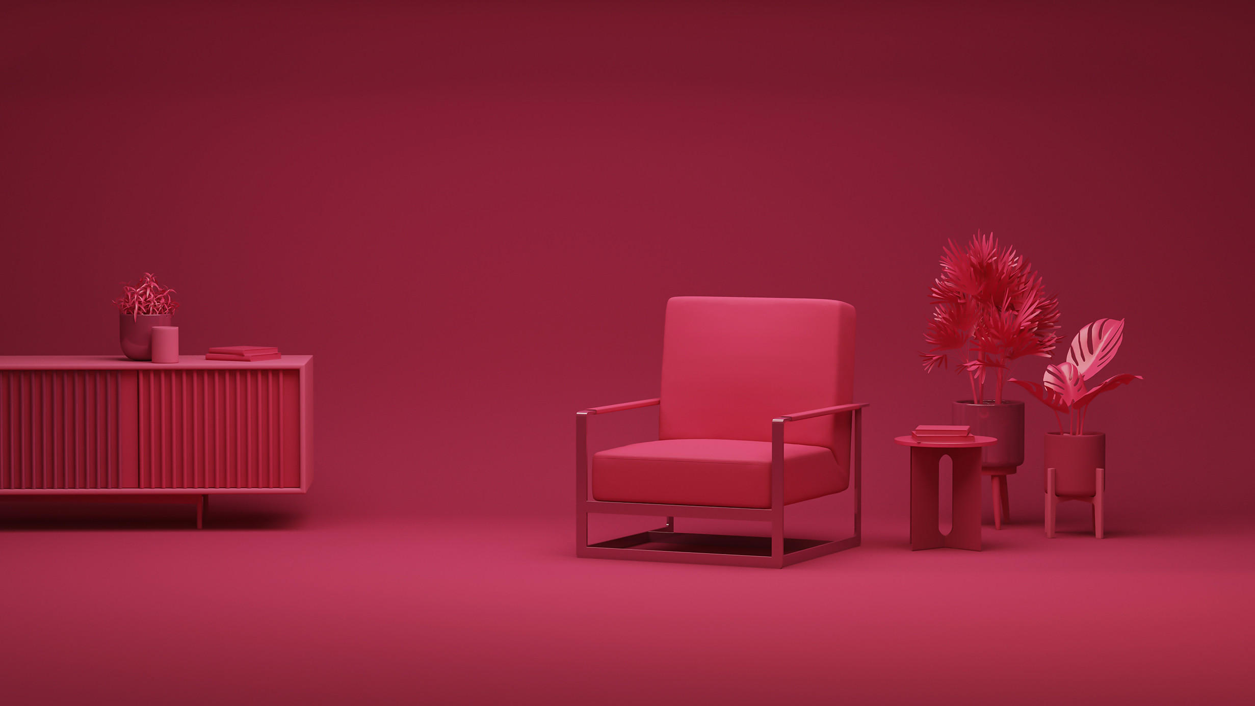 Slika barve leta 2023 v viva magenta odtenku