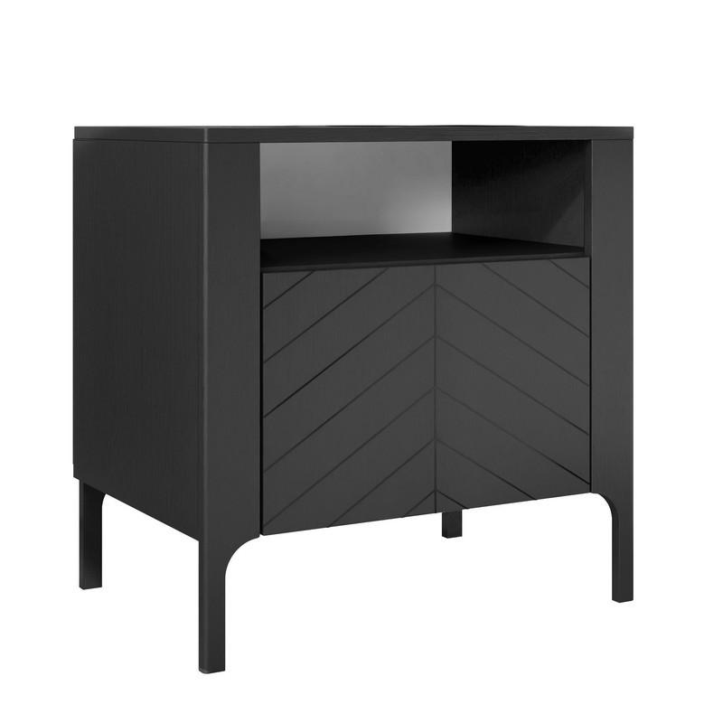 NACHTSCHRANK LORIEN 54/40/57 cm Schwarz - Schwarz, Holzwerkstoff/Metall (54/57.1/40.6cm) - Idohome