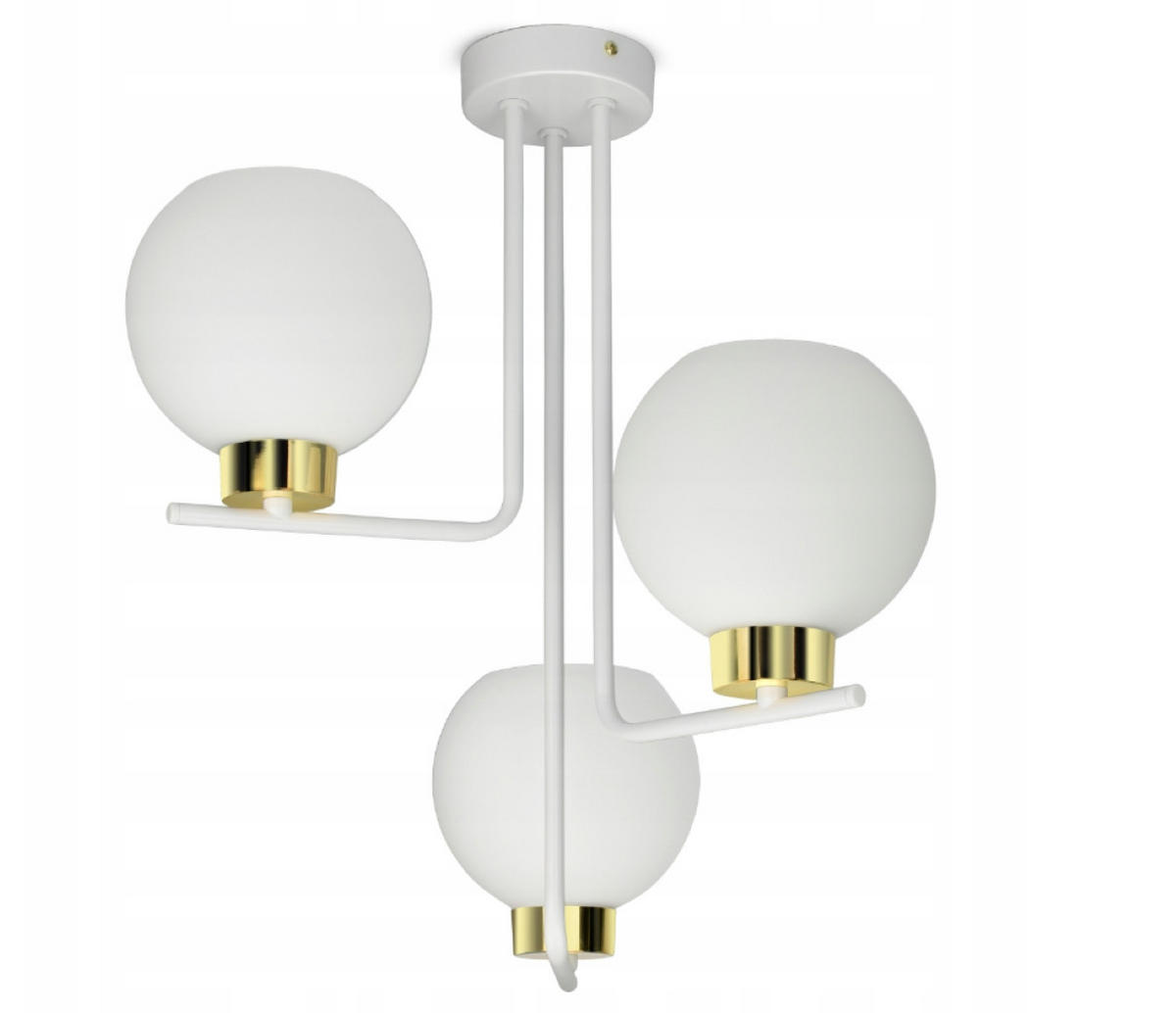 DECKENLEUCHTE GOLDGLAS - Goldfarben/Weiß, Glas/Metall (40/40/46cm) - kiki design