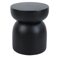 BEISTELLTISCH Rund Schwarz 45 x 45 x 52 cm - Schwarz, Metall (40.5/40.5/47.5cm) - Nordlys