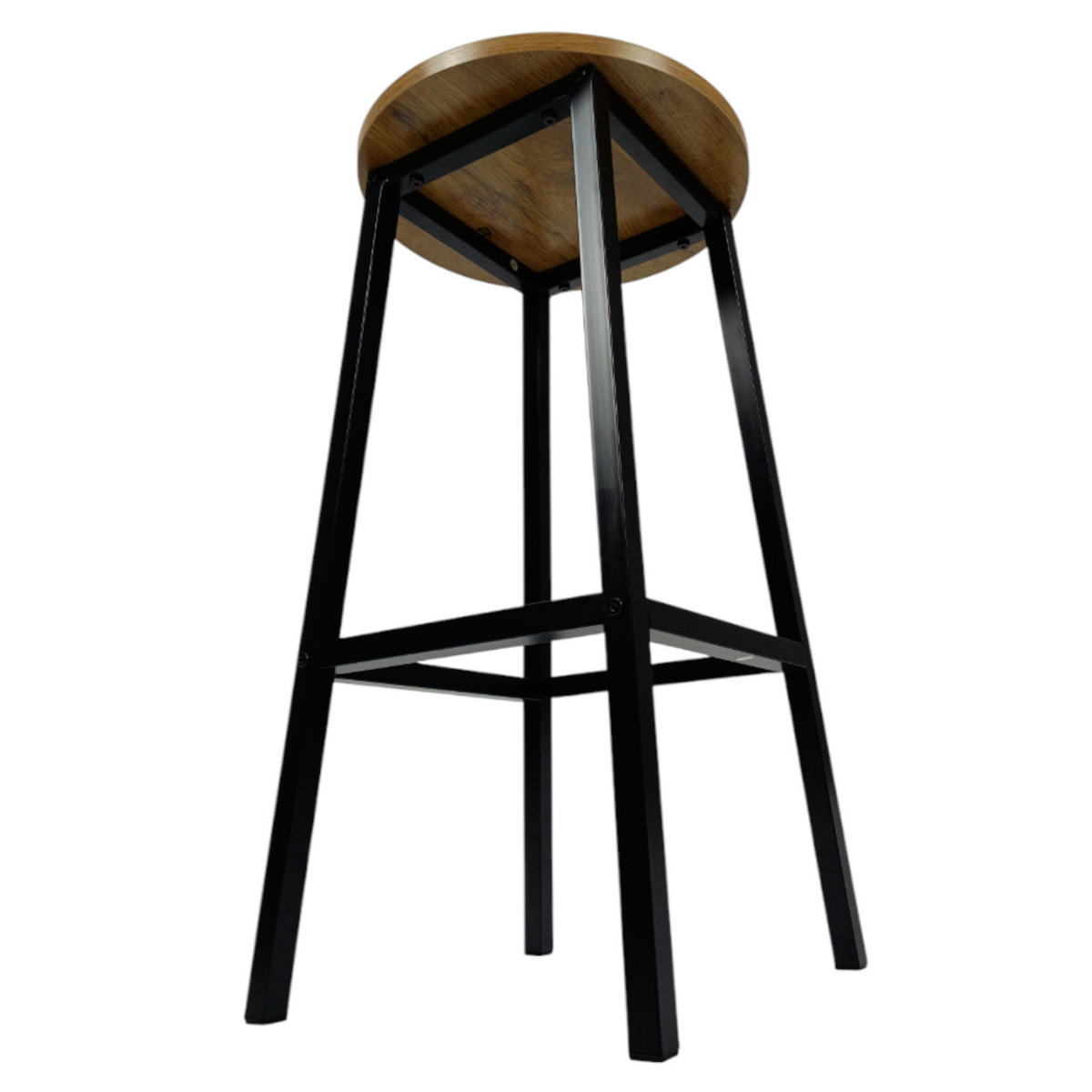 BARHOCKER Stahl Olchefarben Schwarz 32/32/65 cm - Hellbraun/Schwarz, Holzwerkstoff (32/65/32cm) - Begryf