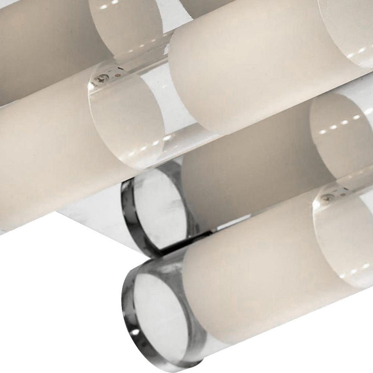 LED DECKENLEUCHTE TUBE Silber Aluminium - Silberfarben, Glas (40/40/8cm) - Esto