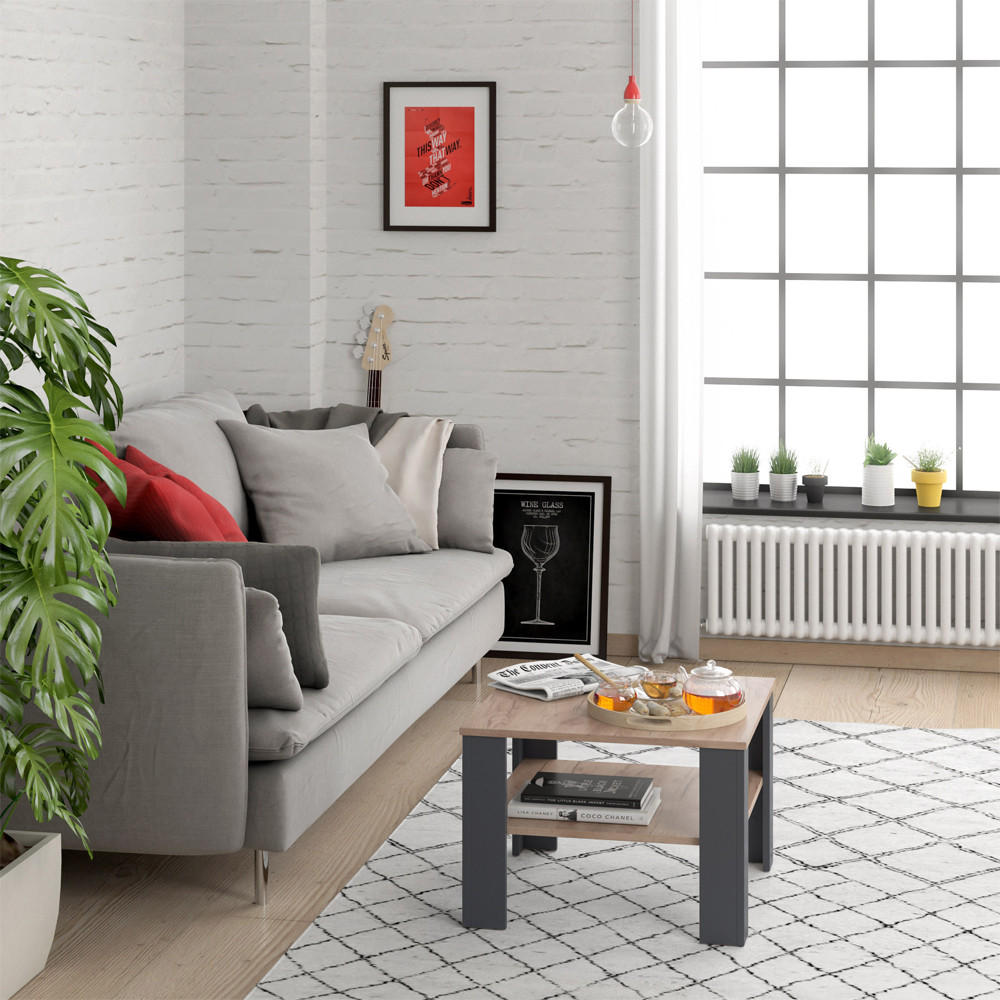 COUCHTISCH Homer Anthrazit 60 x 60 cm - Anthrazit, Holzwerkstoff (60/60/42cm) - Vicco