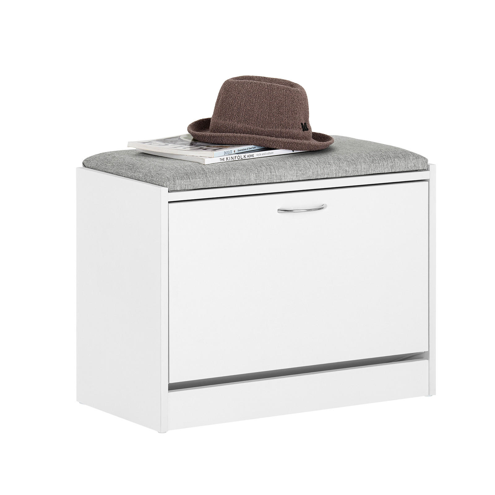 SCHUHBANK Grau - Hellgrau, Holzwerkstoff (60/47/30cm) - SoBuy