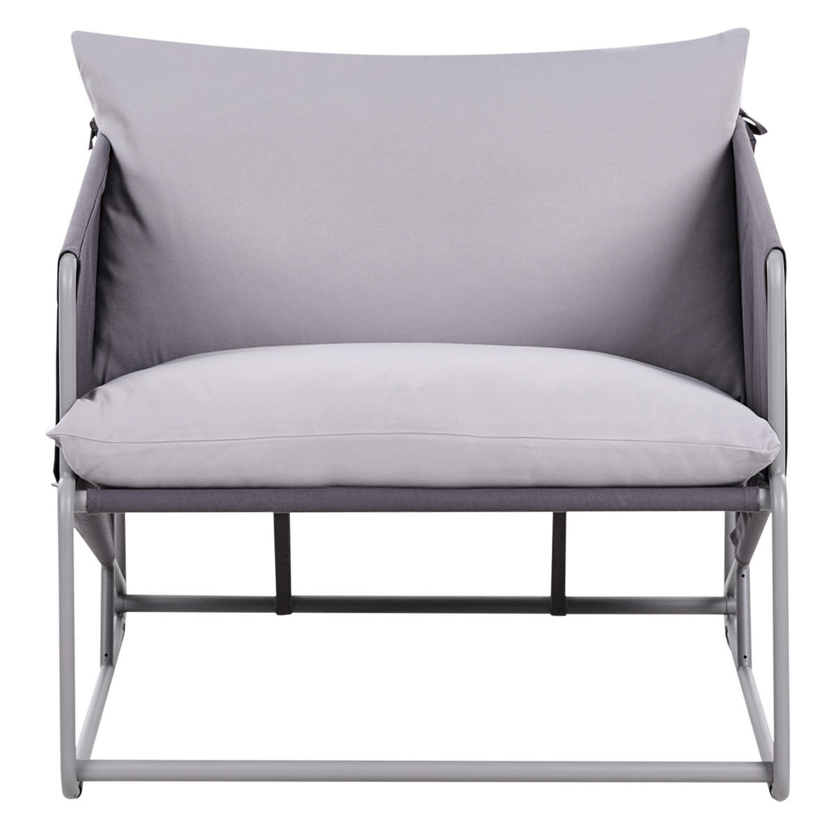 GARTENSTUHL Grau Ponte - Grau, Metall (80/88/94cm) - Beliani