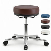 ARBEITSHOCKER Echtleder Braun - höhenverstellbar, 150kg belastbar - Braun, Leder/Metall (58/46/58cm) - Versee