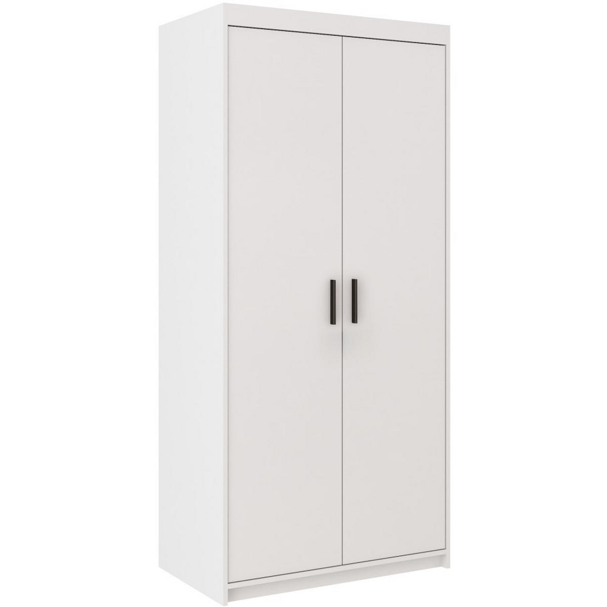 DREHTÜRENSCHRANK Elena mit 2 Türen, ohne Spiegel, Weiß - Weiß, Holzwerkstoff (90/190/53cm) - Beautysofa