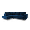 AUSKLAPPBARES-ECKSOFA links Caro aus Samt königsblau 5 Sitzplätze - Blau, Textil (187/247cm) - Micadoni