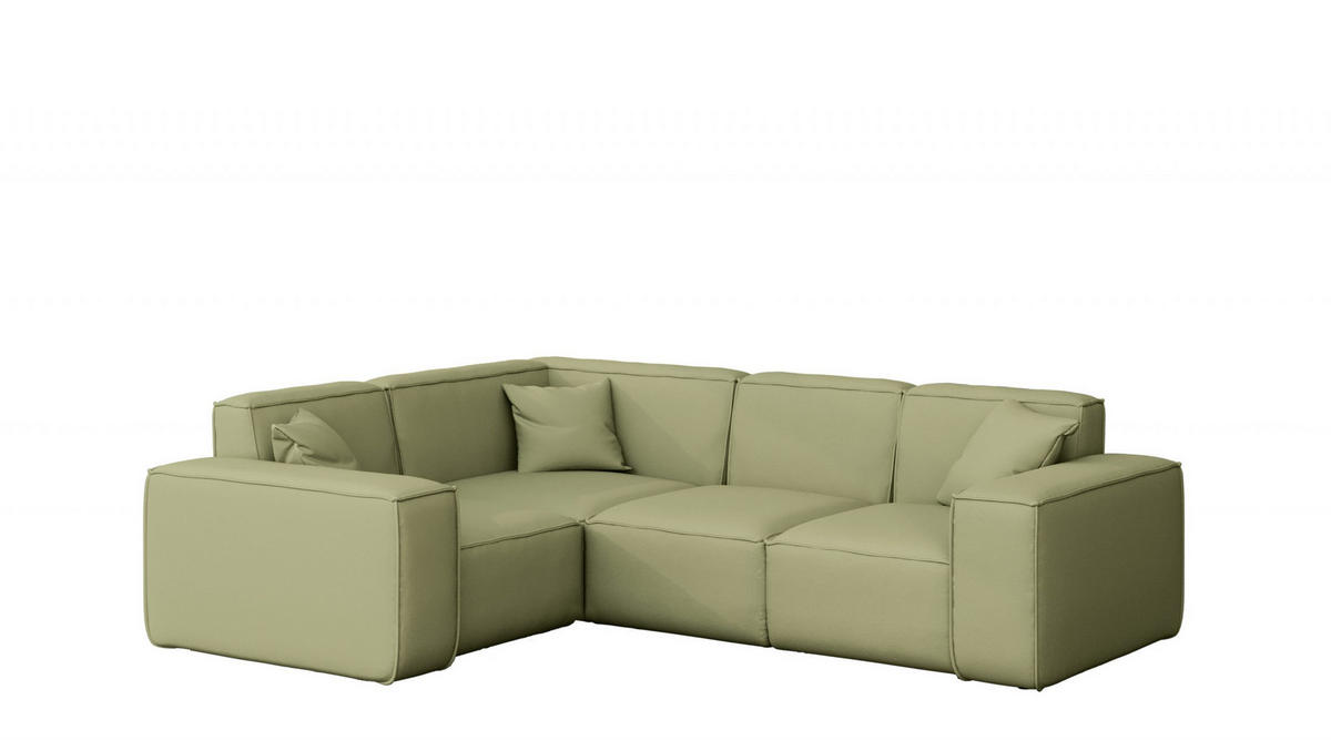 GARTENECKSOFA L-form MALIBU Stoff Odyssey Hellgrün Links - Hellgrün, Holz (181/73/246cm) - Kaiser Möbel