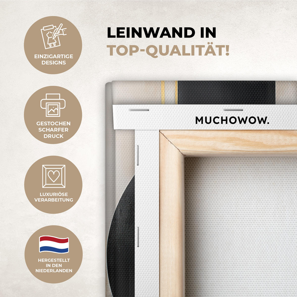 LEINWANDBILD Abstrakt - Gold - Silber - Formen - Ästhetisch - Modern Room Decor 30x40 cm - Goldfarben, Textil (30/40cm) - MuchoWow