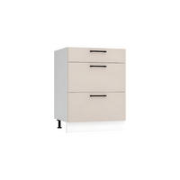 UNTERSCHRANK D60S3 - Morvex - 3 Schubladen für effiziente Organisation - Beige, Holz/Metall (60/82/52.4cm) - ROYAL24_MARKT